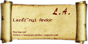 Lazányi Andor névjegykártya