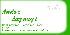 andor lazanyi business card